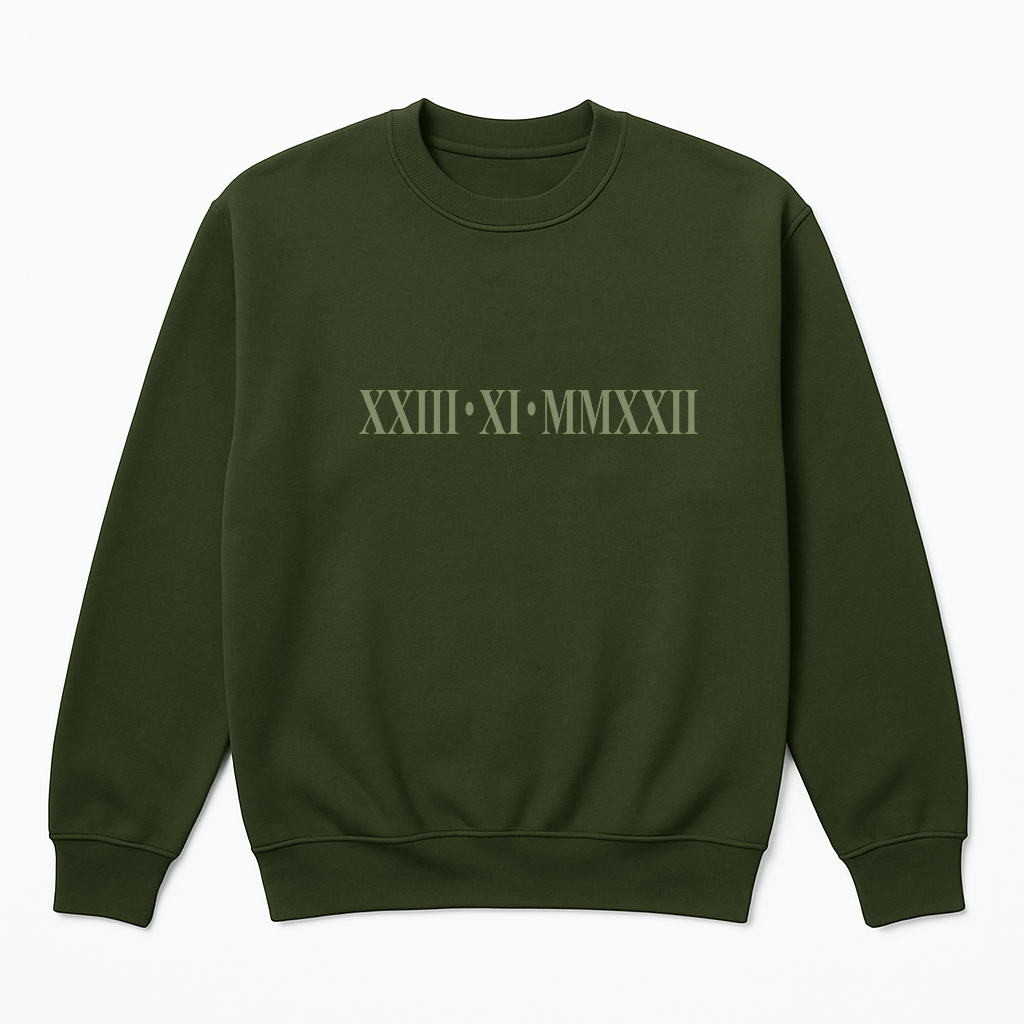 Personalised Roman Numerals Sweatshirt
