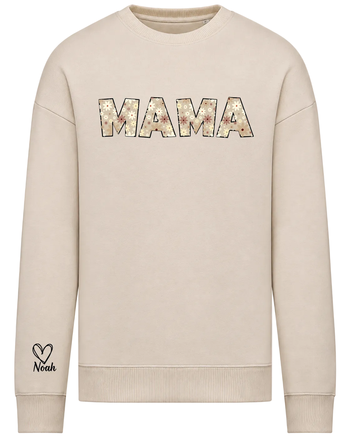 Premium Personalised Mama Floral Sweatshirt with Custom Sleeve Name