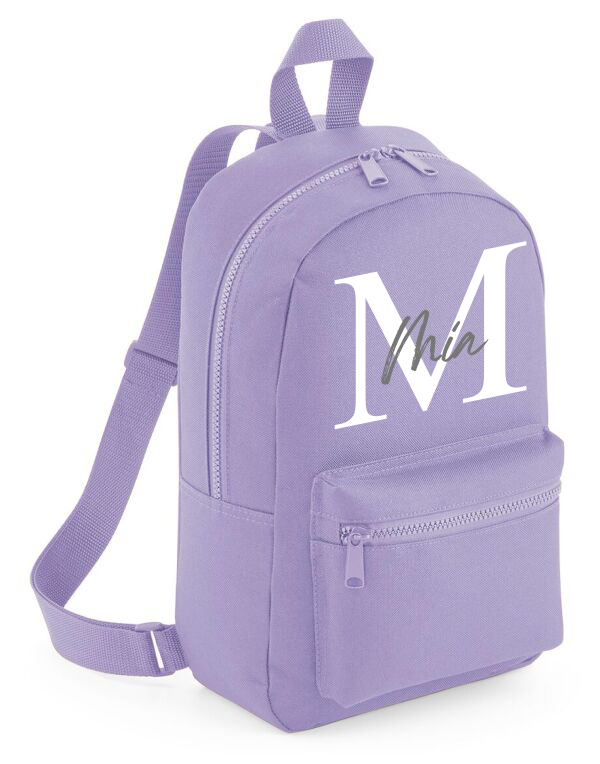 Personalised Name and Initial Wordmark Mini Backpack