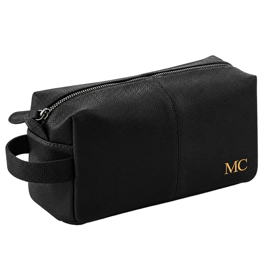 Premium Personalised Wash Bag with Gold Initials