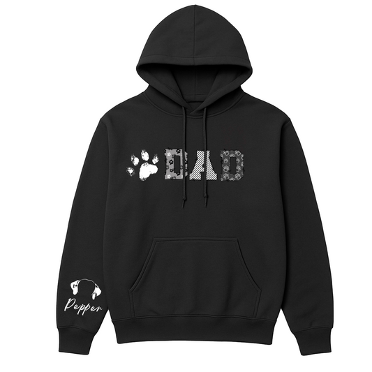 Dog Dad Hoodie with Personalised Sleeve