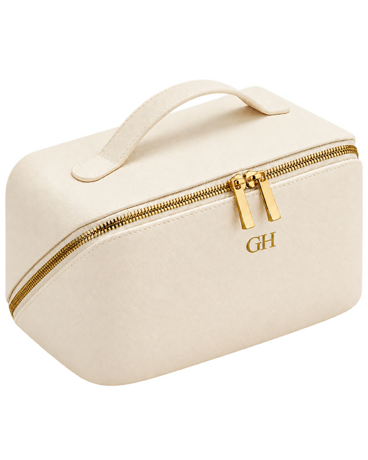 Personalised Boutique Toiletry & Vanity Case with Gold Initials