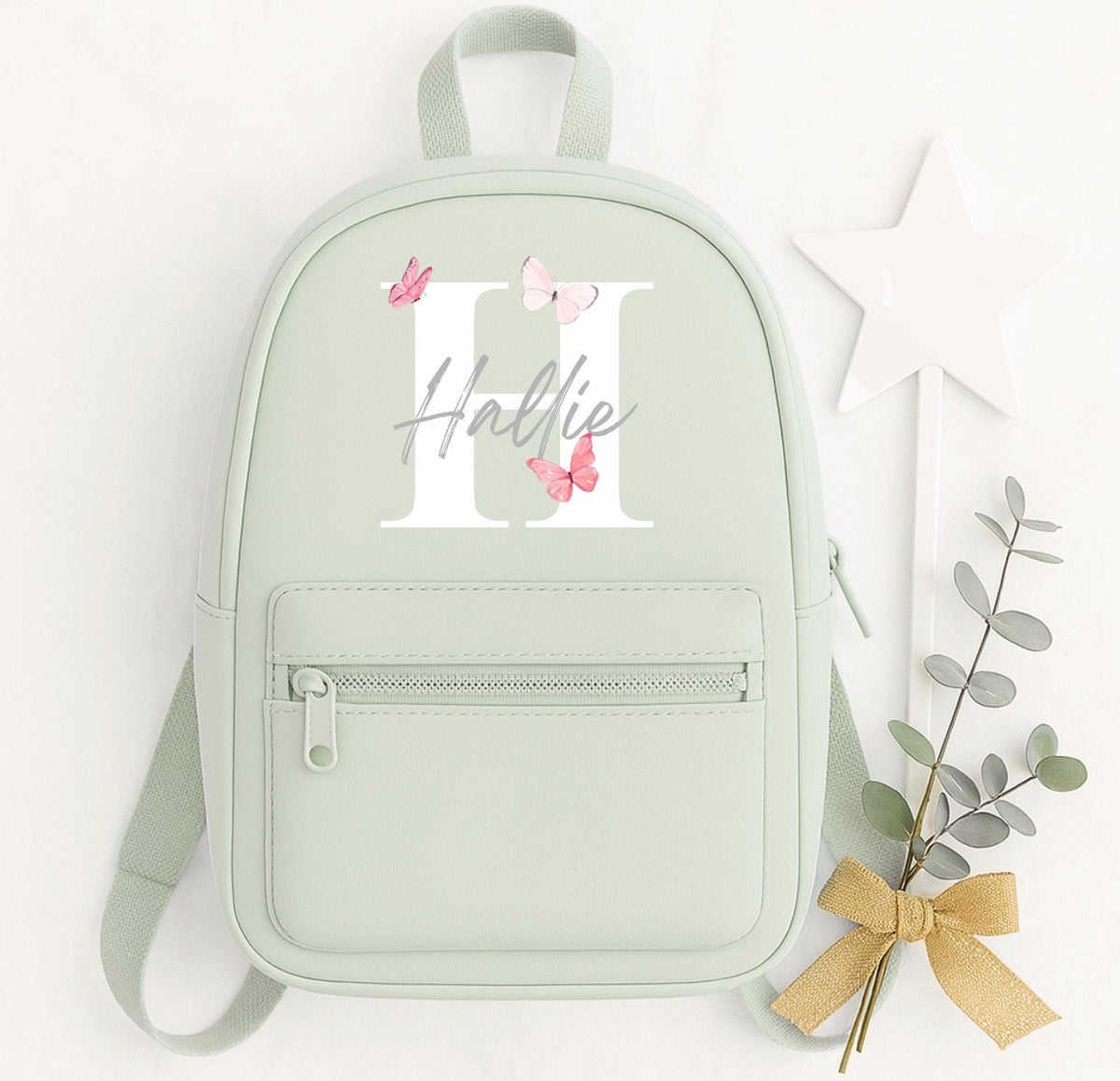 Personalised Initial & Butterfly Mini Backpack