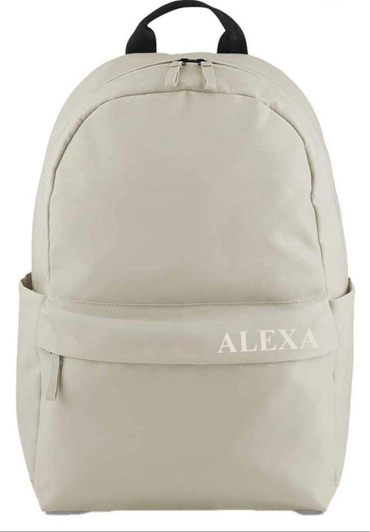 Personalised Name Backpack Natural
