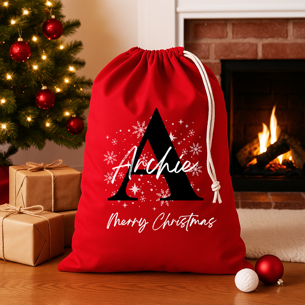 Personalised Christmas Sack with Initial & Name