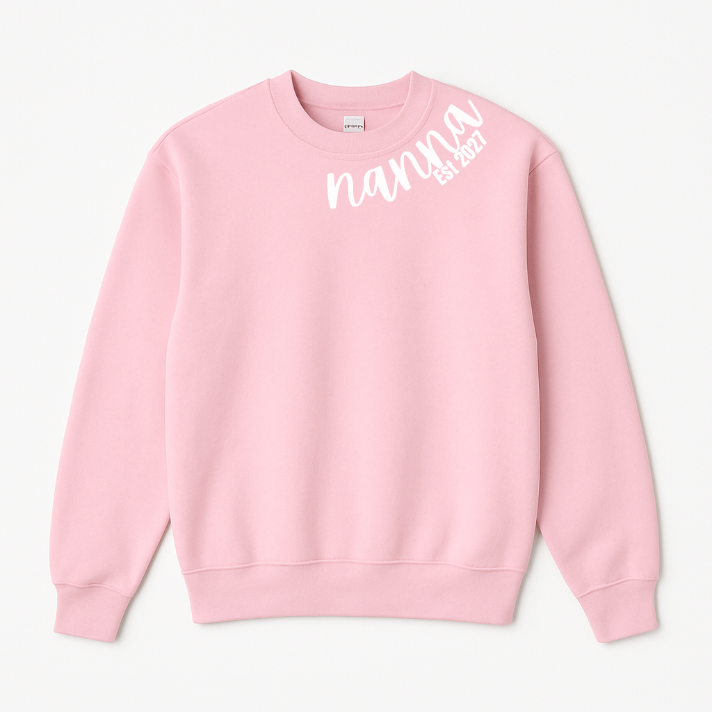 Personalised Neckline Nanna Sweatshirt with Name Sleeve