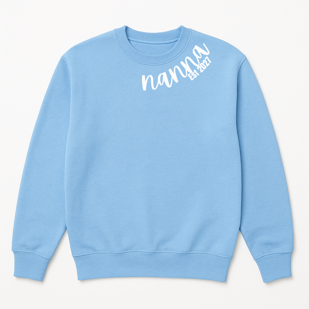Personalised Neckline Nanna Sweatshirt with Name Sleeve