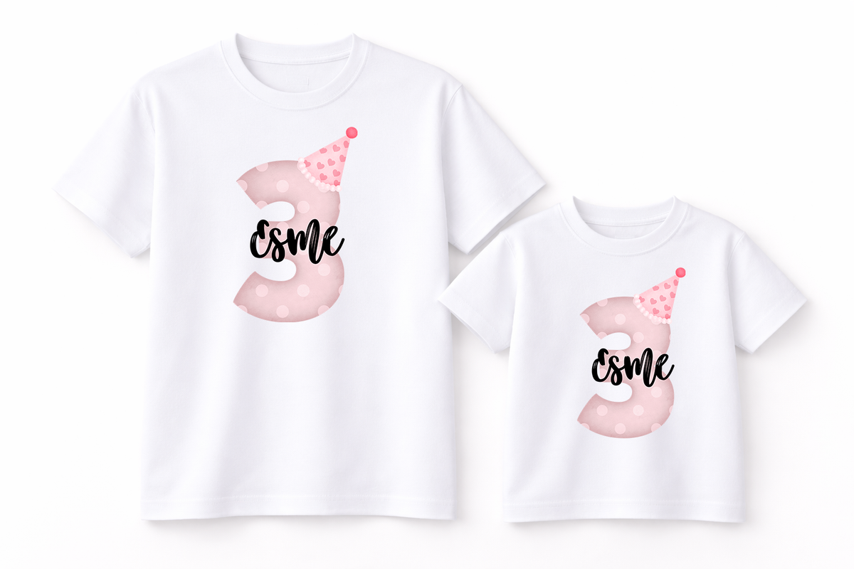 Personalised Birthday Number T-Shirt | Matching Family & Party Birthday Tees
