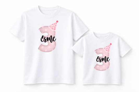 Personalised Birthday Number T-Shirt | Matching Family & Party Birthday Tees