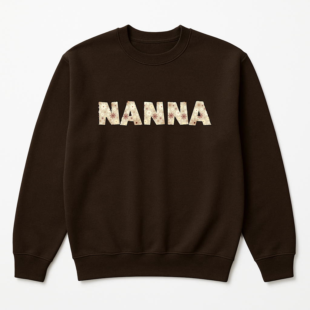 Personalised Floral Nanna Sweatshirt with Name Sleeve