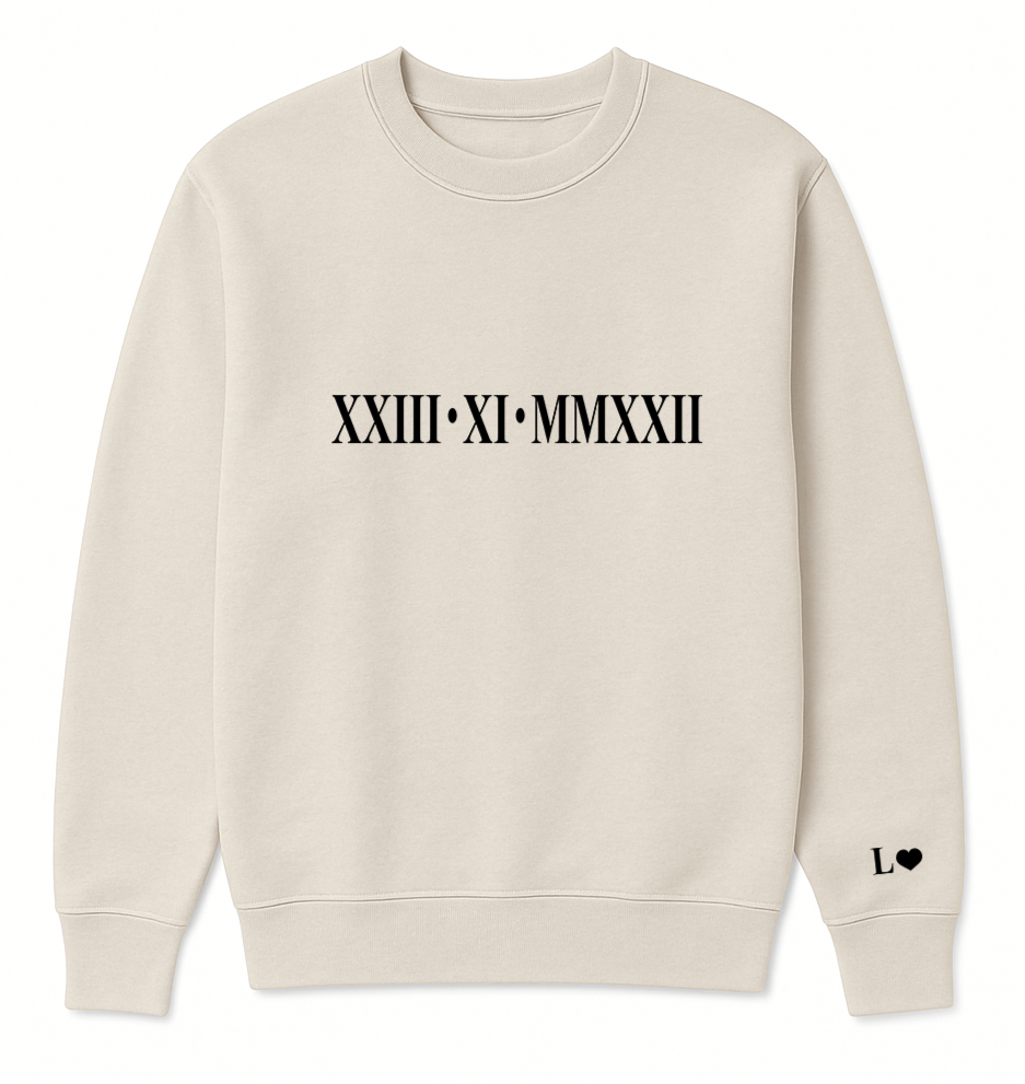Personalised Roman Numerals Sweatshirt