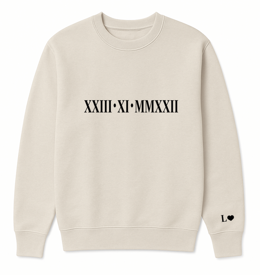 Personalised Roman Numerals Sweatshirt