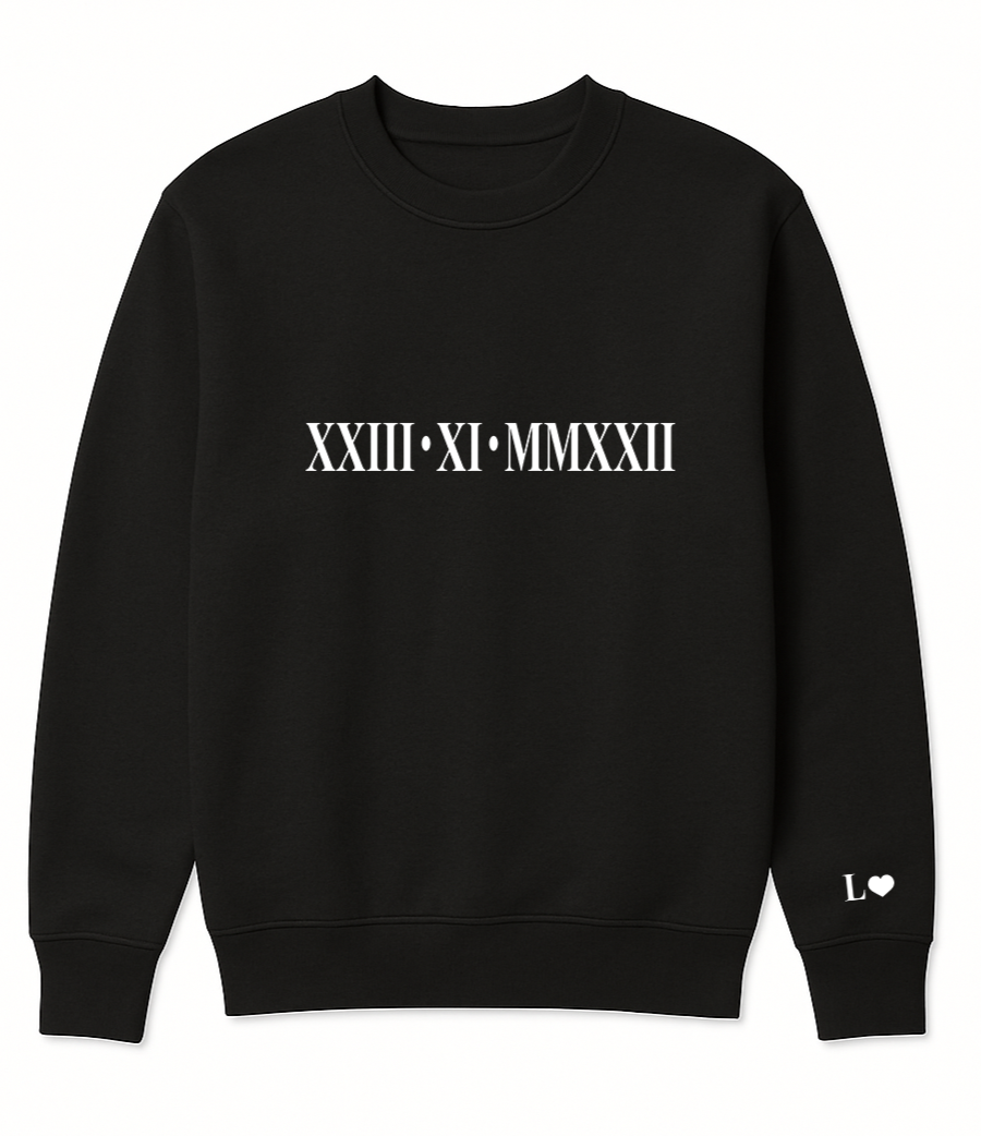 Personalised Roman Numerals Sweatshirt