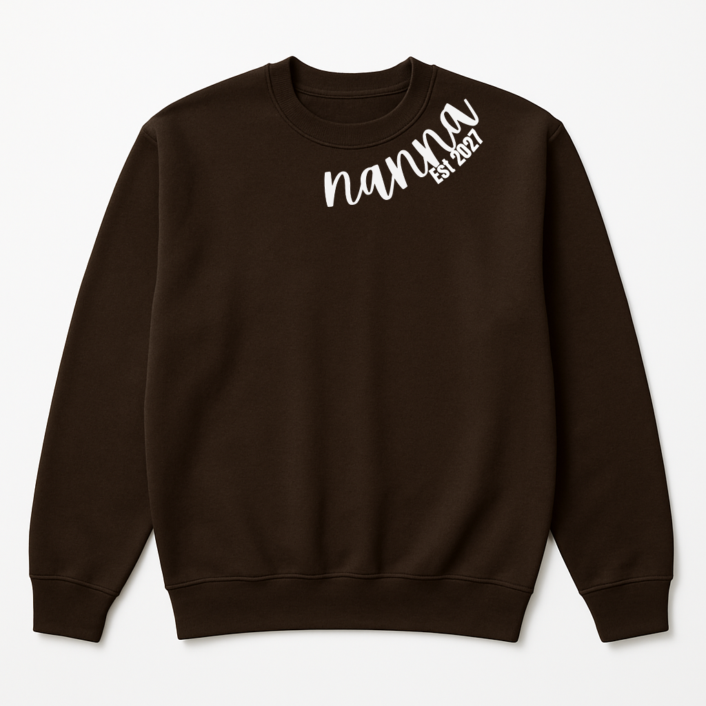 Personalised Neckline Nanna Sweatshirt with Name Sleeve