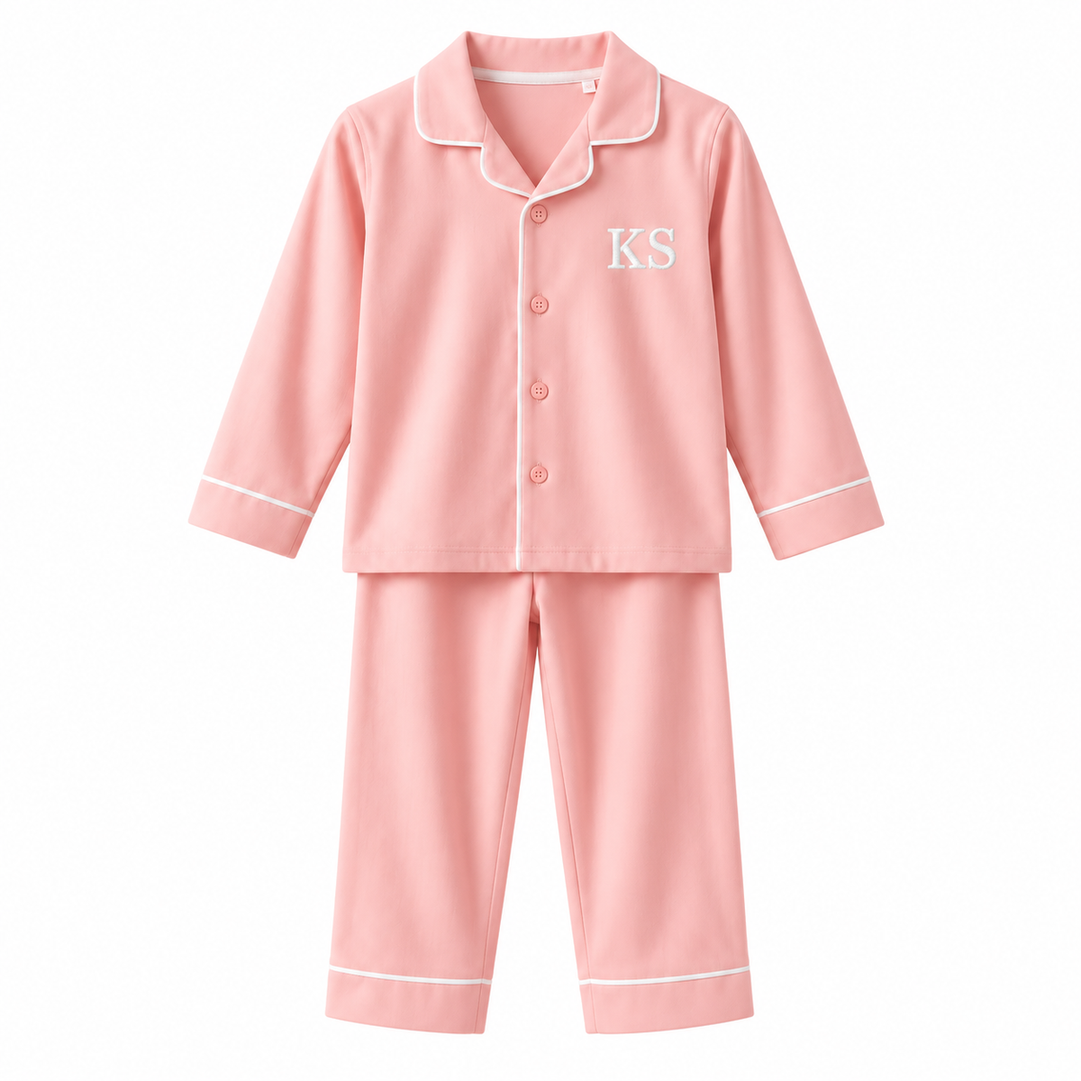 Personalised Embroidered Classic Monogram Pyjama Set Blue