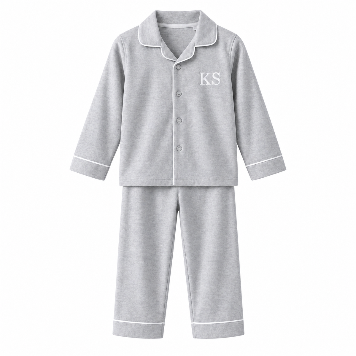 Personalised Embroidered Classic Monogram Pyjama Set Blue