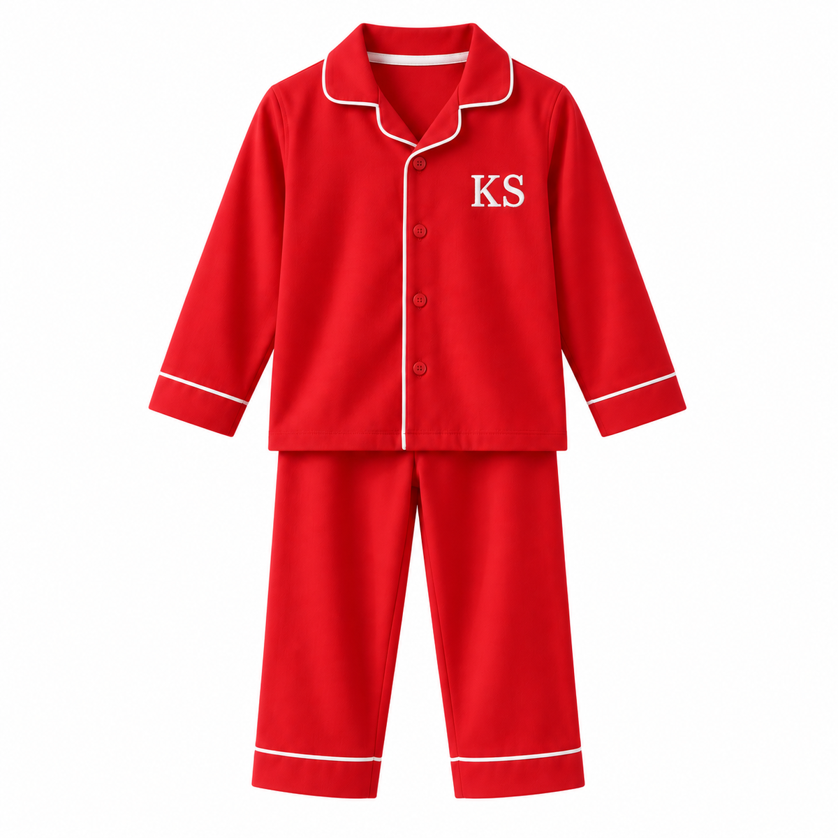 Personalised Embroidered Classic Monogram Pyjama Set Blue