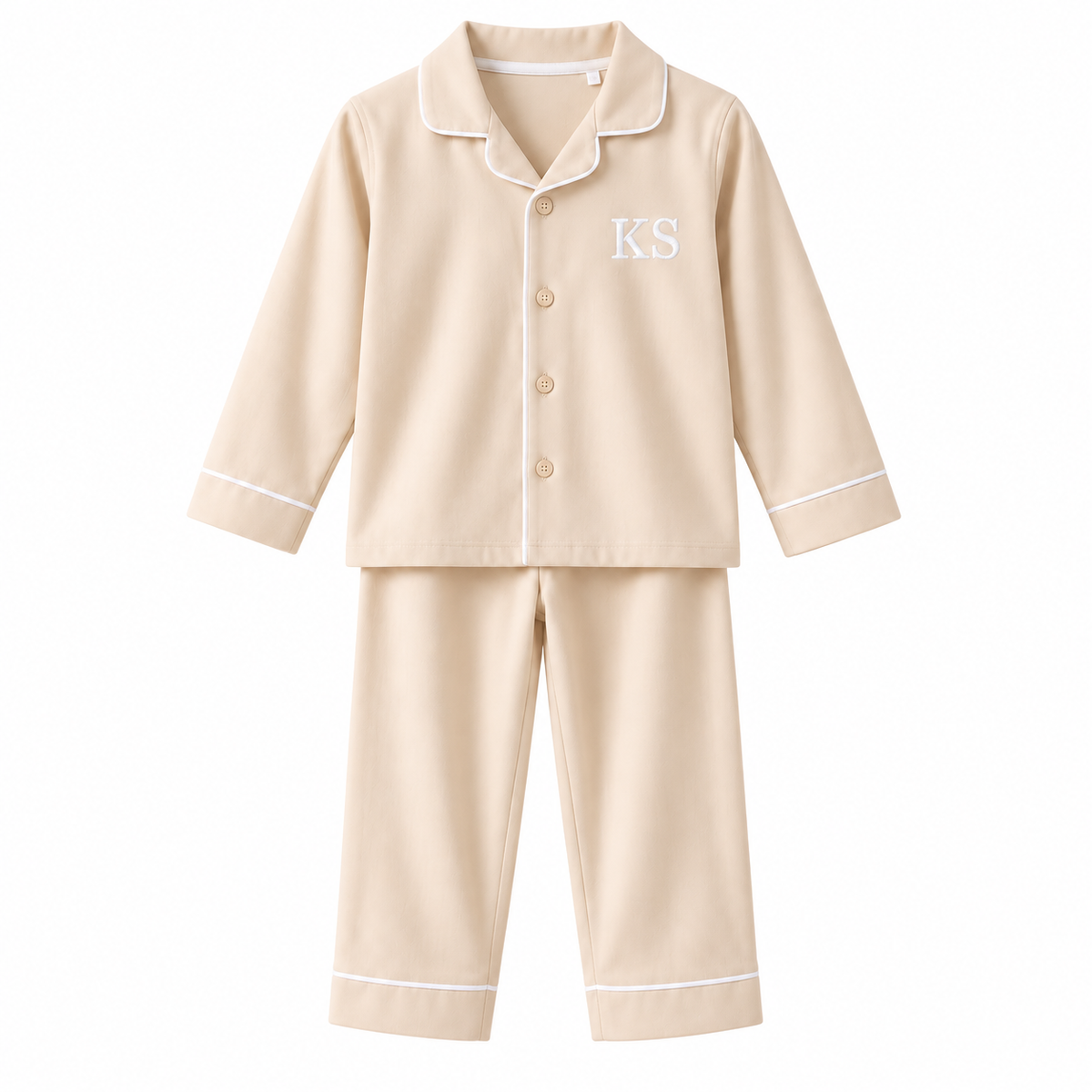Personalised Embroidered Classic Monogram Pyjama Set Blue