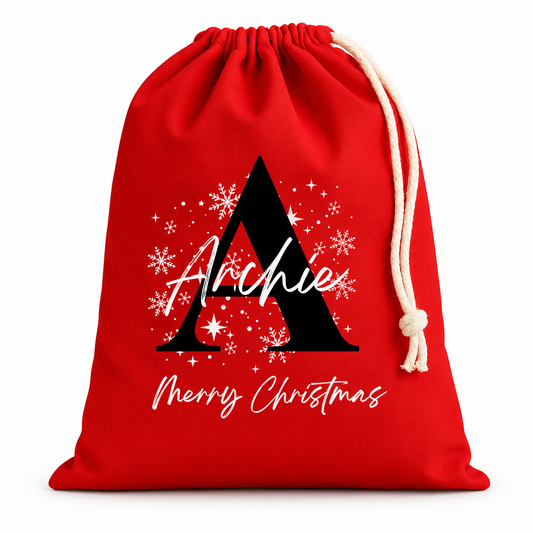 Personalised Christmas Sack with Initial & Name