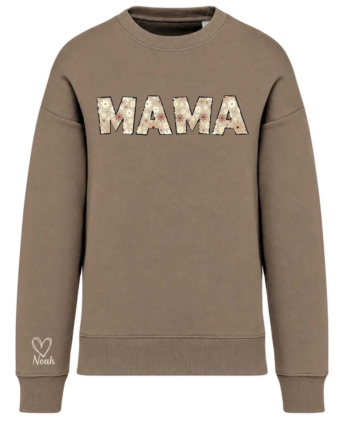 Premium Personalised Mama Floral Sweatshirt with Custom Sleeve Name