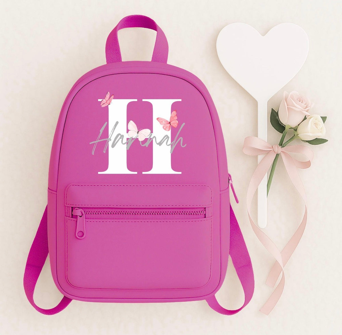 Personalised Initial & Butterfly Mini Backpack