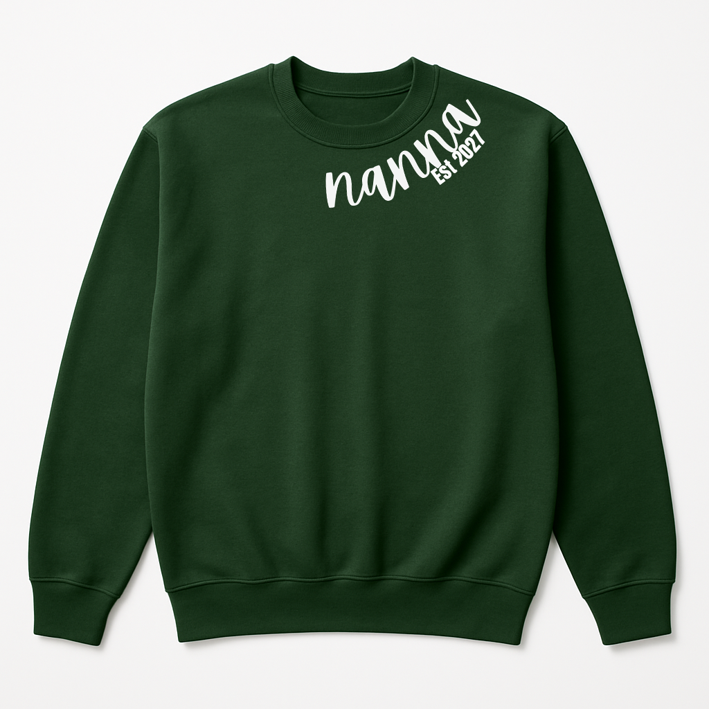Personalised Neckline Nanna Sweatshirt with Name Sleeve