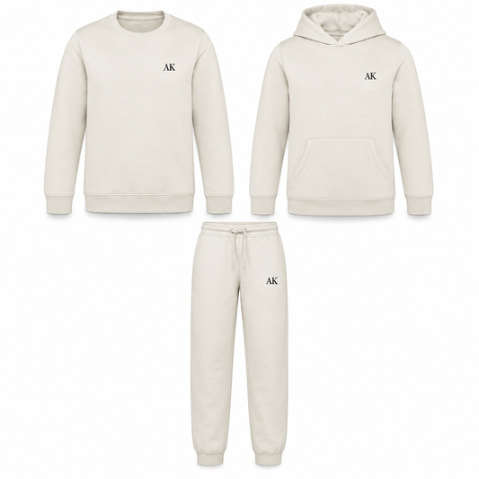 Personalised Kids Ivory Embroidered Tracksuit Set
