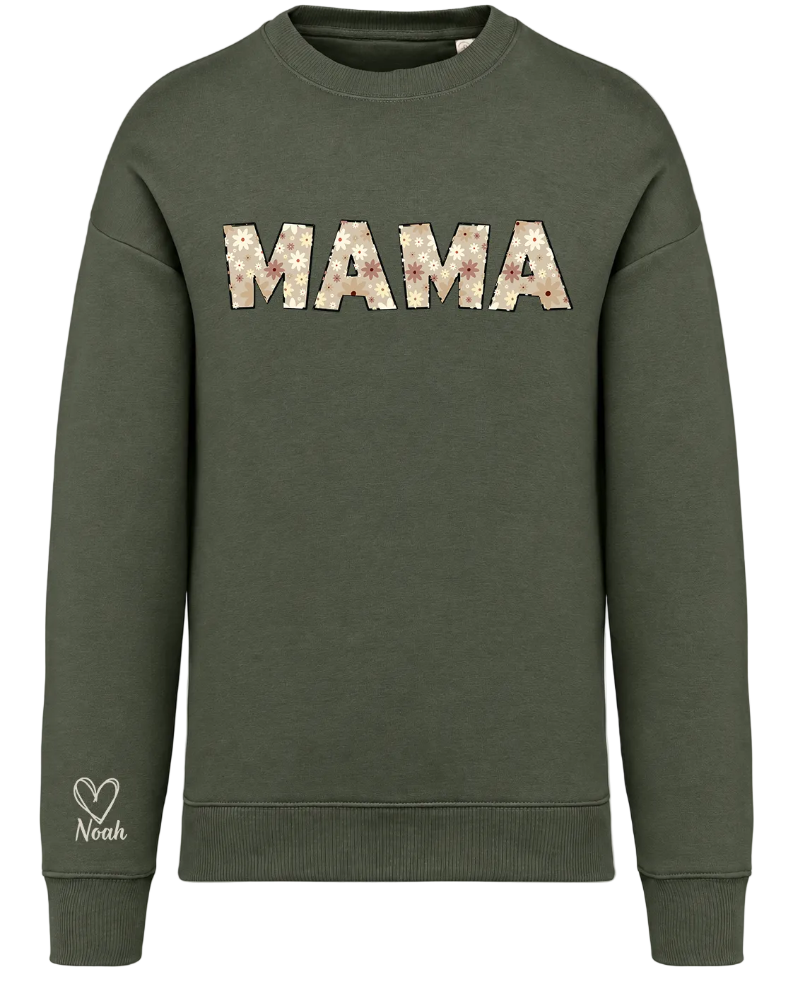 Premium Personalised Mama Floral Sweatshirt with Custom Sleeve Name