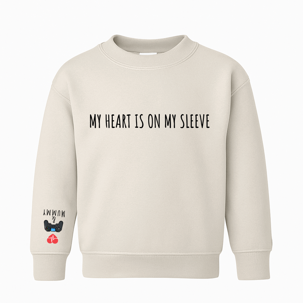 My Heart Is On My Sleeve Sweatshirt Kids