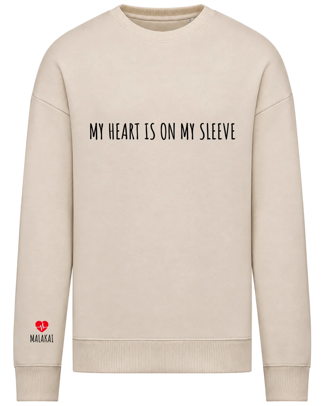 Personalised Embroidered Heart On My Sleeve Sweatshirt