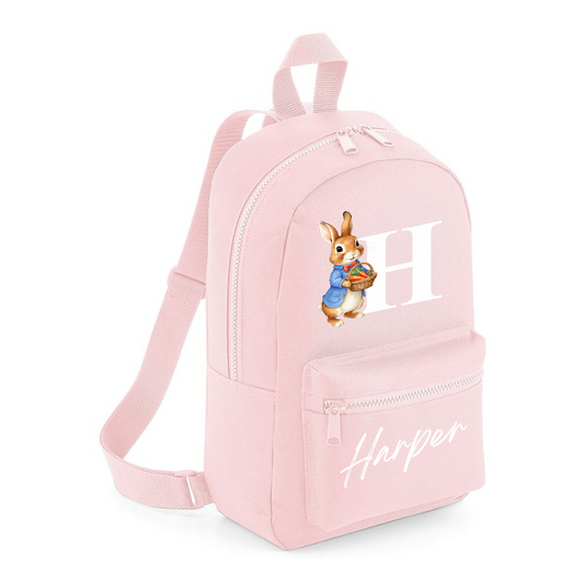 Personalised Bunny Initial & Name Mini Backpack