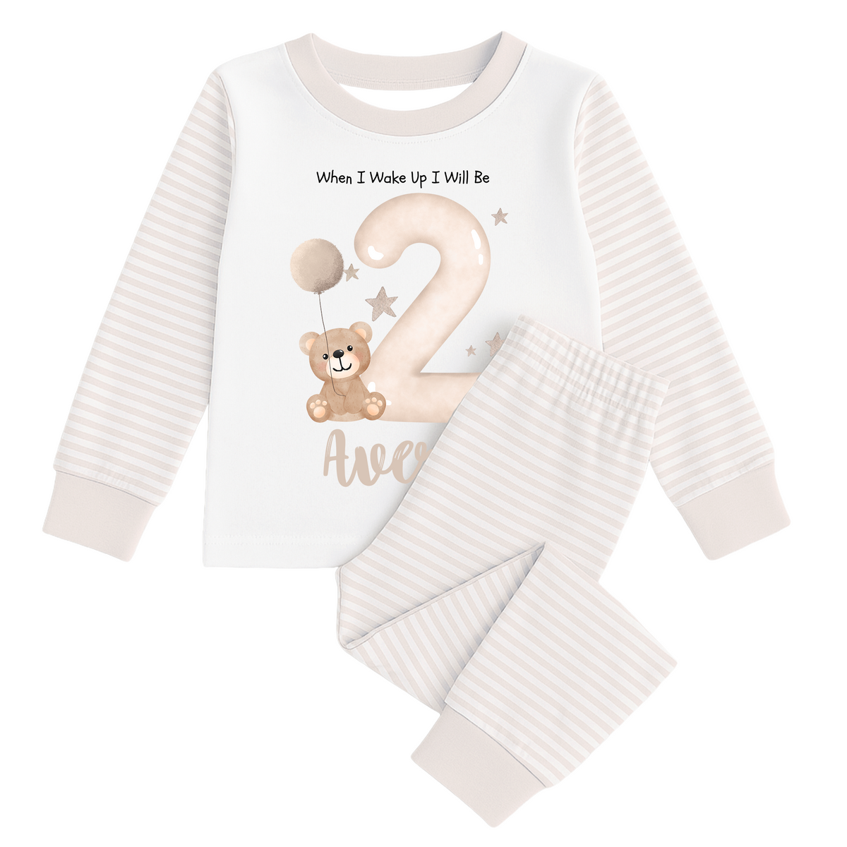 Personalised Birthday Stripe Pyjama Set Blue