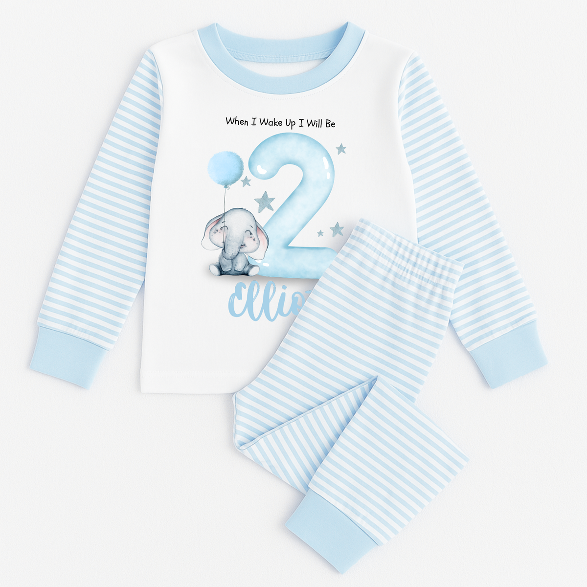Personalised Birthday Stripe Pyjama Set Pink