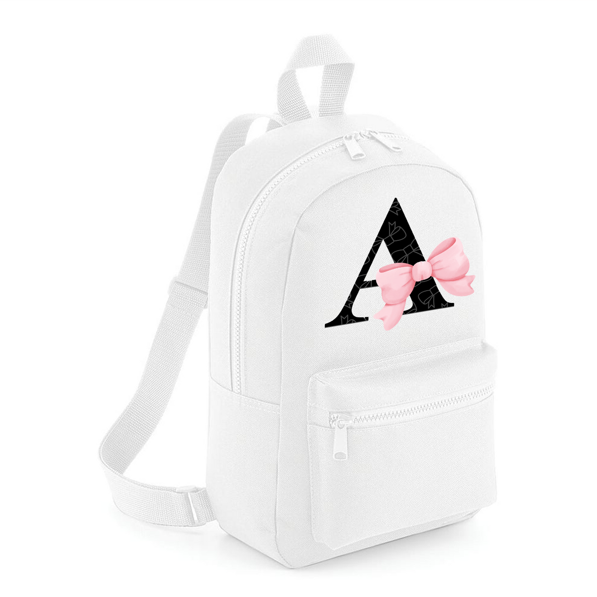 Personalised Bow Pink Mini Backpack