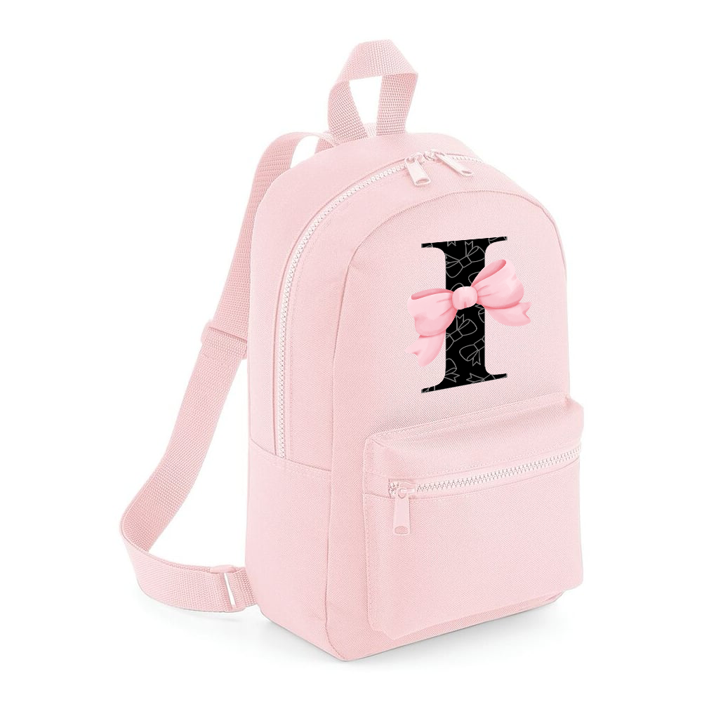Personalised Bow Pink Mini Backpack