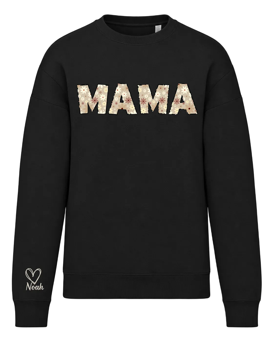 Premium Personalised Mama Floral Sweatshirt with Custom Sleeve Name