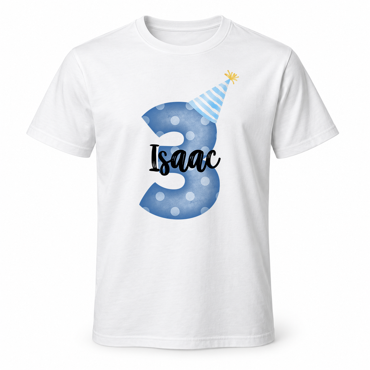 Personalised Birthday Number T-Shirt | Matching Family & Party Birthday Tees Blue